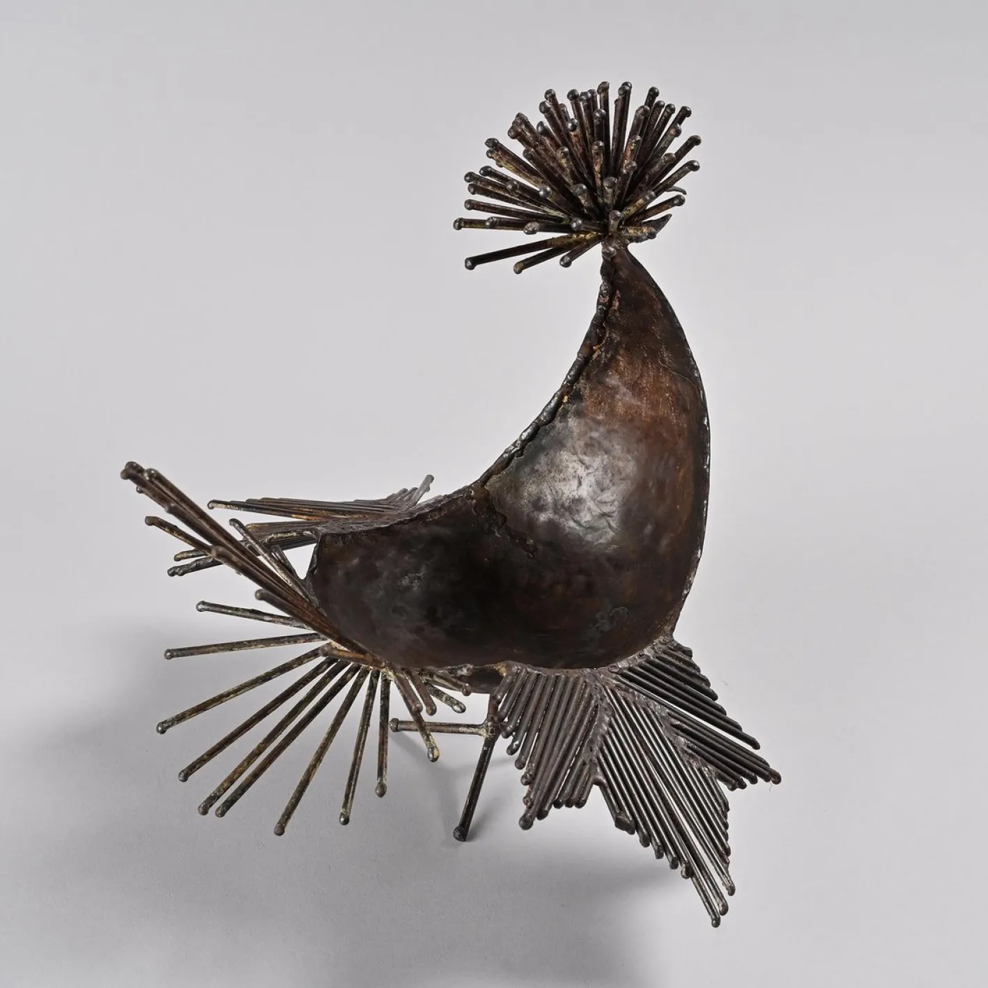 Michel Anasse, Skulptur eines Hahns, 1960er, Eisen