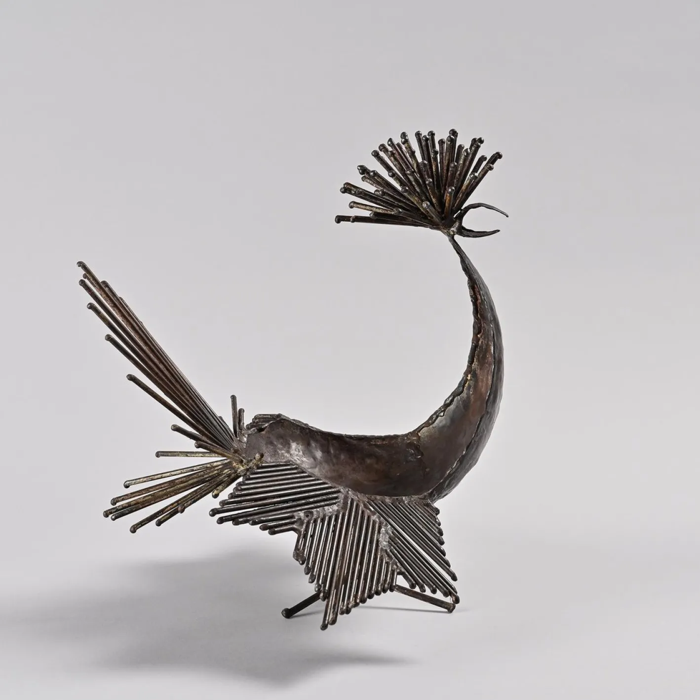 Michel Anasse, Skulptur eines Hahns, 1960er, Eisen
