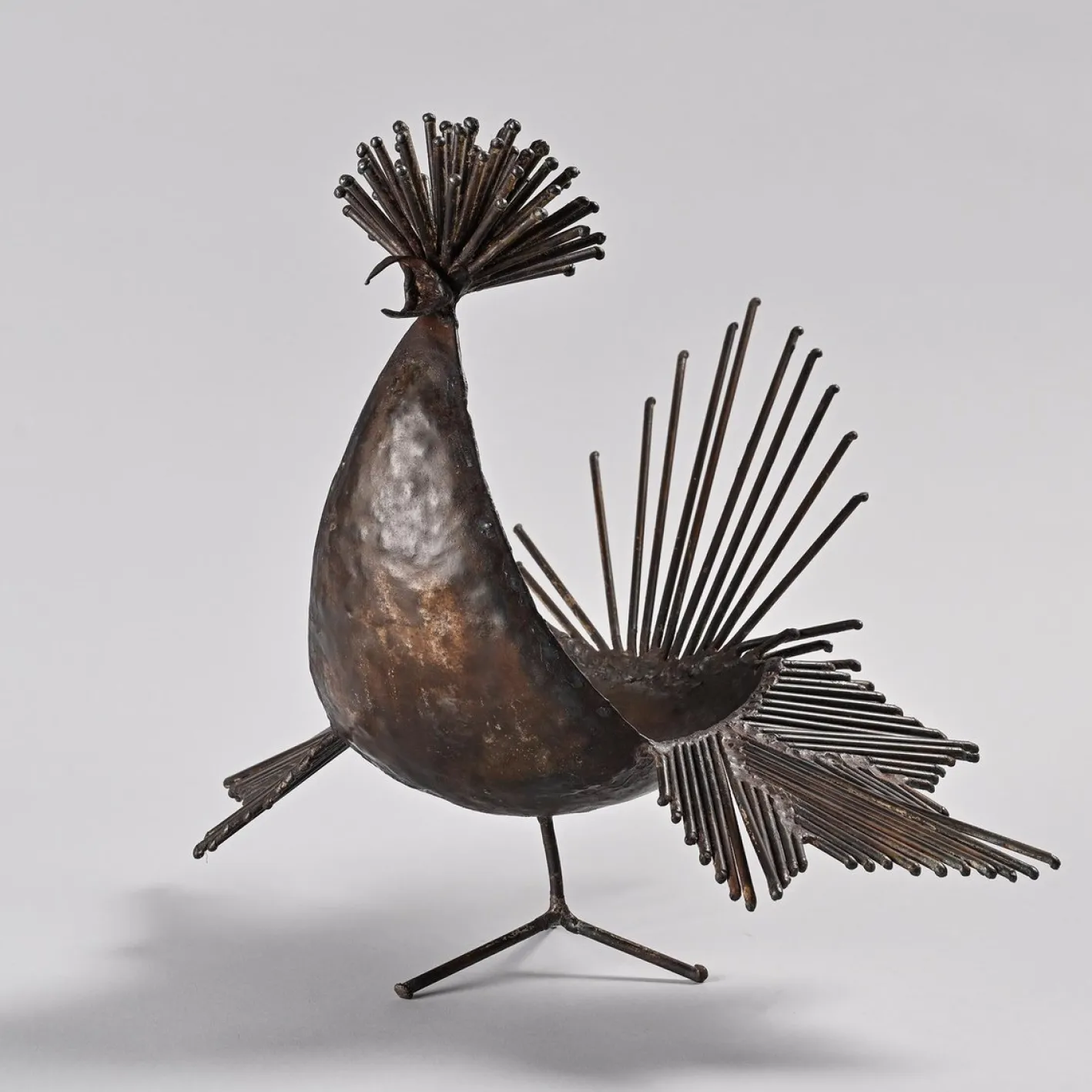 Michel Anasse, Skulptur eines Hahns, 1960er, Eisen