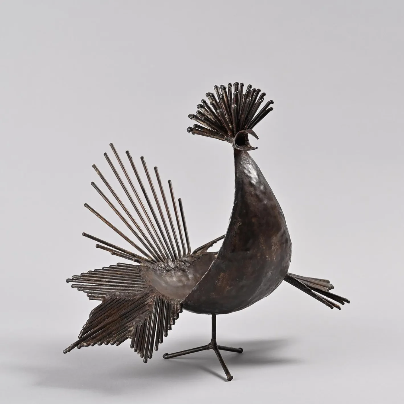 Michel Anasse, Skulptur eines Hahns, 1960er, Eisen