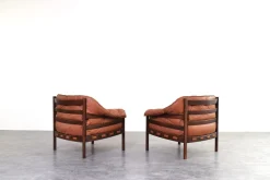 Mid-Century Armlehnstuhl aus Eiche & Leder von Arne Norell für Coja, 1960er, 2er Set