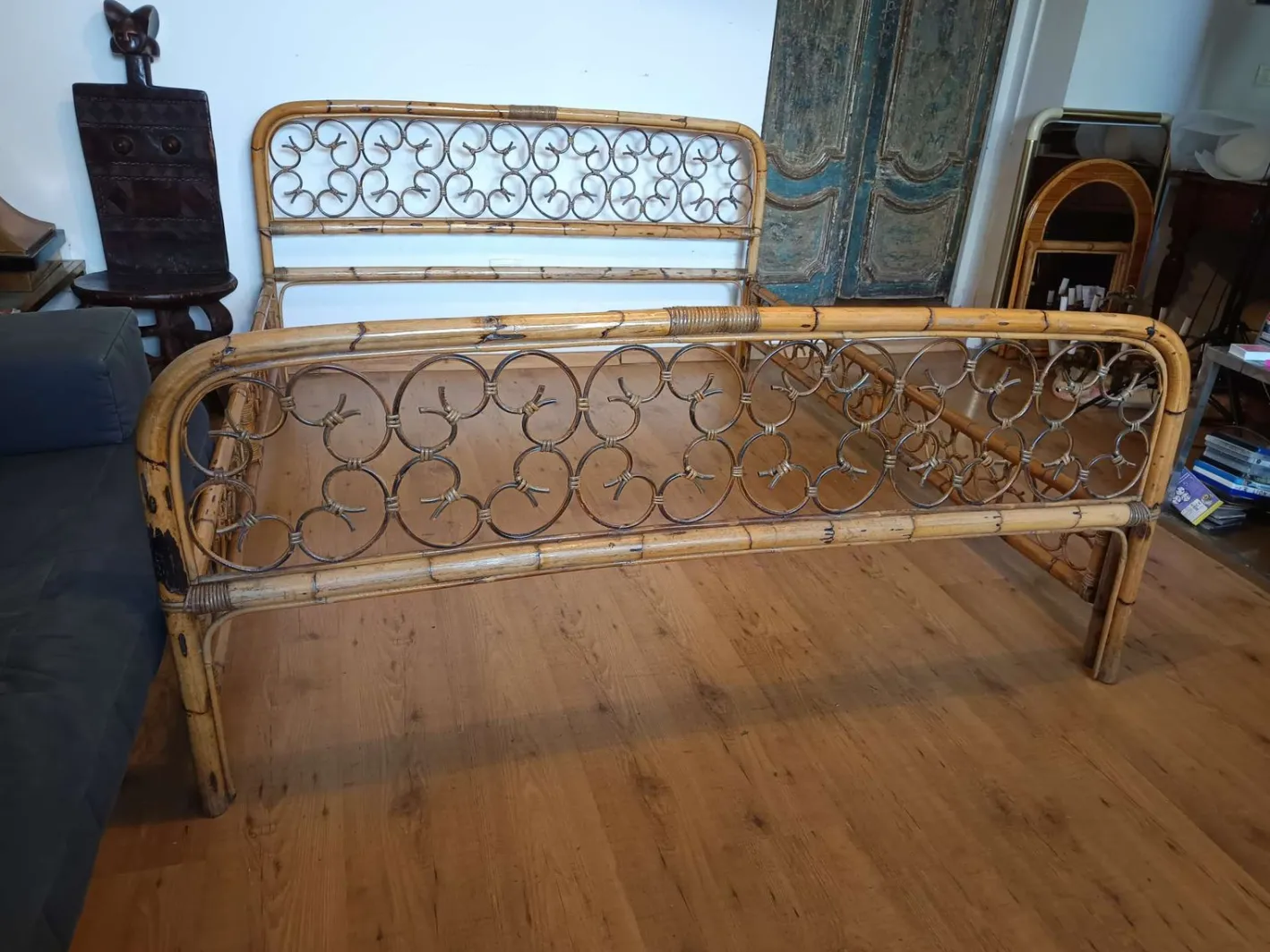Mid-Century Bambusbett, 1960er