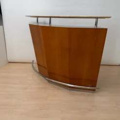 Mid-Century Bar aus Teakholz, Metall und Travertin, Italien, 1970