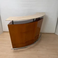 Mid-Century Bar aus Teakholz, Metall und Travertin, Italien, 1970