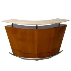 Mid-Century Bar aus Teakholz, Metall und Travertin, Italien, 1970
