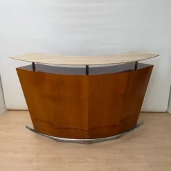 Mid-Century Bar aus Teakholz, Metall und Travertin, Italien, 1970