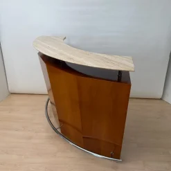 Mid-Century Bar aus Teakholz, Metall und Travertin, Italien, 1970