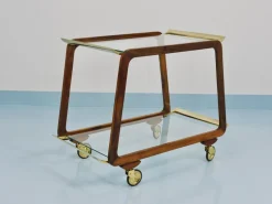 Mid-Century Barwagen aus Nussholz & Messing von Oswald Haerdtl, 1950er