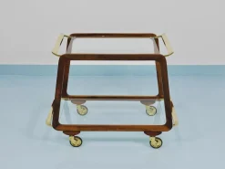 Mid-Century Barwagen aus Nussholz & Messing von Oswald Haerdtl, 1950er