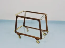 Mid-Century Barwagen aus Nussholz & Messing von Oswald Haerdtl, 1950er