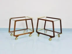 Mid-Century Barwagen aus Nussholz & Messing von Oswald Haerdtl, 1950er