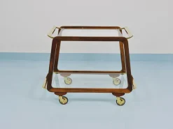 Mid-Century Barwagen aus Nussholz & Messing von Oswald Haerdtl, 1950er