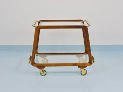 Mid-Century Barwagen aus Nussholz & Messing von Oswald Haerdtl, 1950er