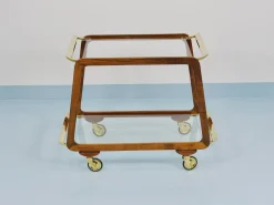 Mid-Century Barwagen aus Nussholz & Messing von Oswald Haerdtl, 1950er