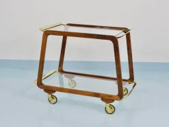Mid-Century Barwagen aus Nussholz & Messing von Oswald Haerdtl, 1950er