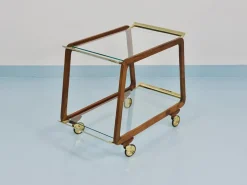 Mid-Century Barwagen aus Nussholz & Messing von Oswald Haerdtl, 1950er