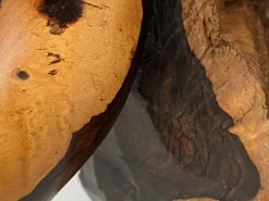 Mid-Century Ebenholz Handbemalte Meerjungfrau Skulptur, 1968