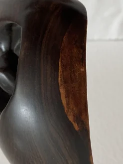 Mid-Century Ebenholz Handbemalte Meerjungfrau Skulptur, 1968