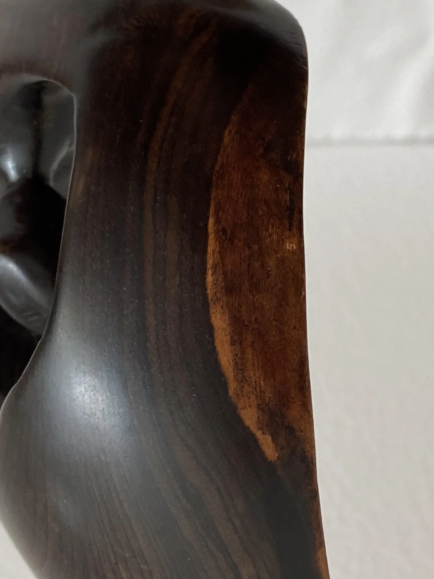 Mid-Century Ebenholz Handbemalte Meerjungfrau Skulptur, 1968