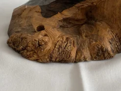 Mid-Century Ebenholz Handbemalte Meerjungfrau Skulptur, 1968