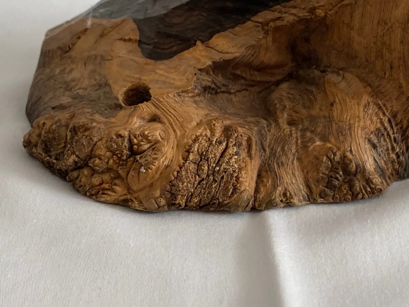 Mid-Century Ebenholz Handbemalte Meerjungfrau Skulptur, 1968