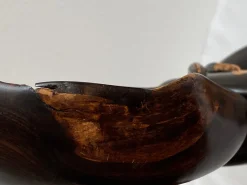 Mid-Century Ebenholz Handbemalte Meerjungfrau Skulptur, 1968