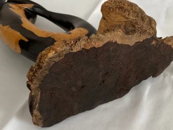 Mid-Century Ebenholz Handbemalte Meerjungfrau Skulptur, 1968