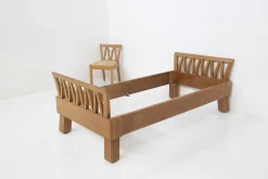 Mid-Century Einzelbett und Stuhl von Ugo Carrà, 1950er, 2er Set