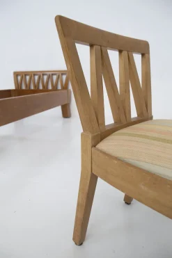 Mid-Century Einzelbett und Stuhl von Ugo Carrà, 1950er, 2er Set