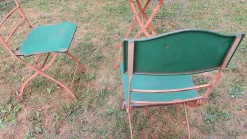 Mid-Century Gartentisch & Stühle aus lackiertem Eisen im Used-Look, 3 . Set