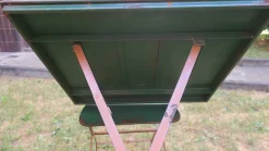 Mid-Century Gartentisch & Stühle aus lackiertem Eisen im Used-Look, 3 . Set