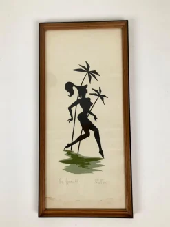 Mid-Century Gemälde auf Papier mit Frauen als Amazonen, Österreich, 1950er, 2er Set