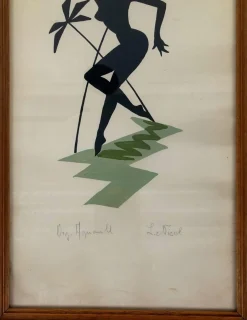 Mid-Century Gemälde auf Papier mit Frauen als Amazonen, Österreich, 1950er, 2er Set