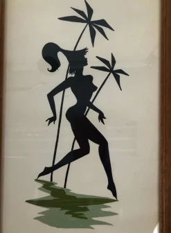 Mid-Century Gemälde auf Papier mit Frauen als Amazonen, Österreich, 1950er, 2er Set