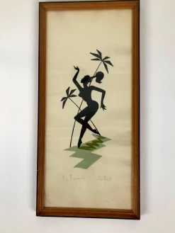 Mid-Century Gemälde auf Papier mit Frauen als Amazonen, Österreich, 1950er, 2er Set