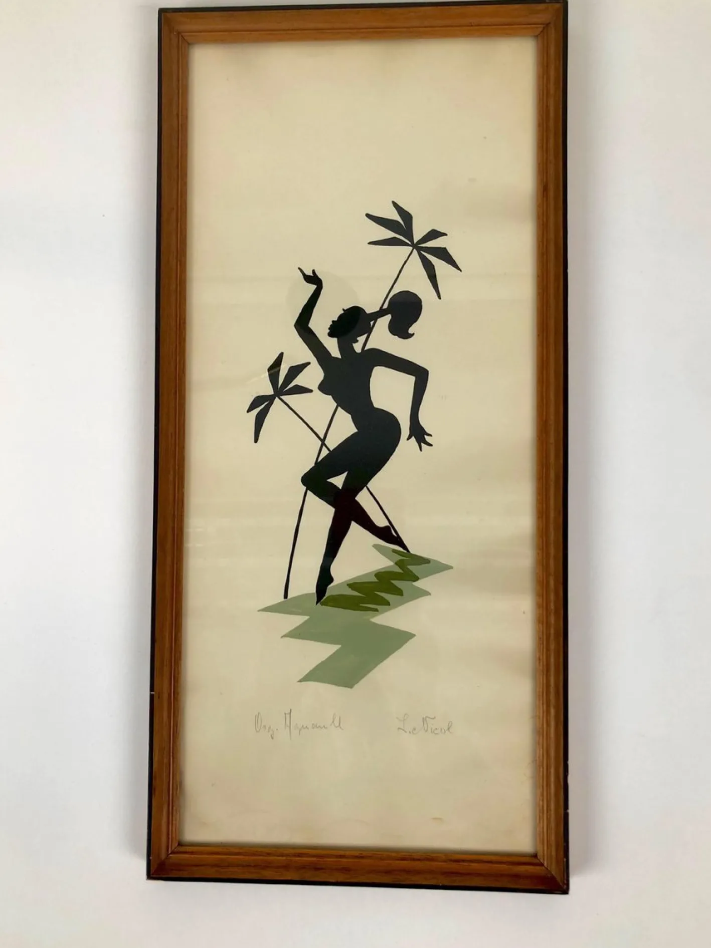 Mid-Century Gemälde auf Papier mit Frauen als Amazonen, Österreich, 1950er, 2er Set