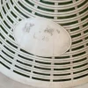 Mid-Century Glasballon im Korb aus Kunststoff