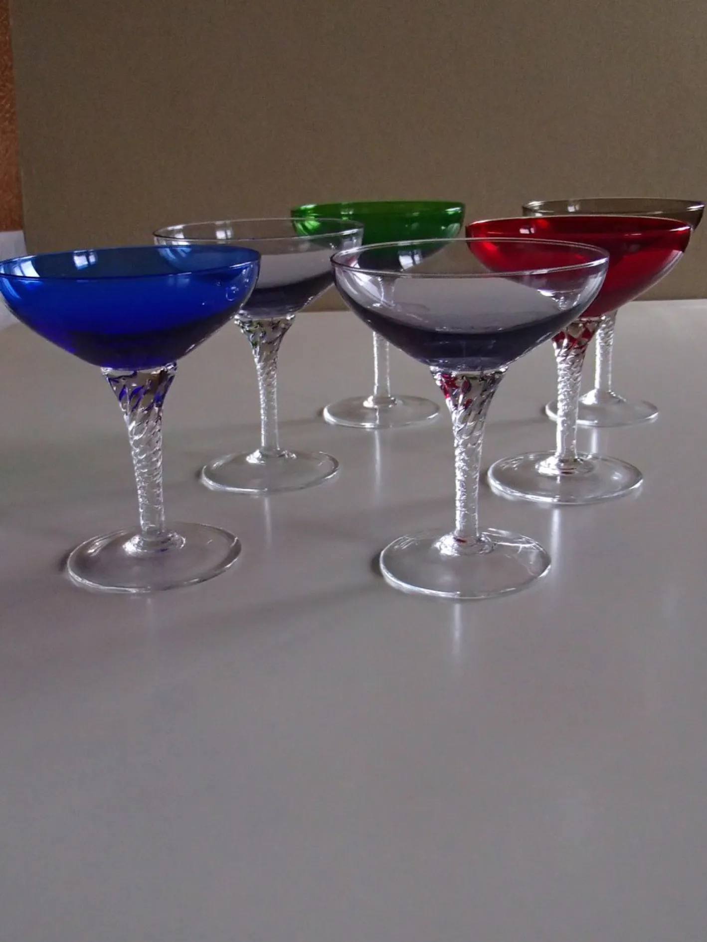 Mid-Century Gläser aus Muranoglas, 6er Set