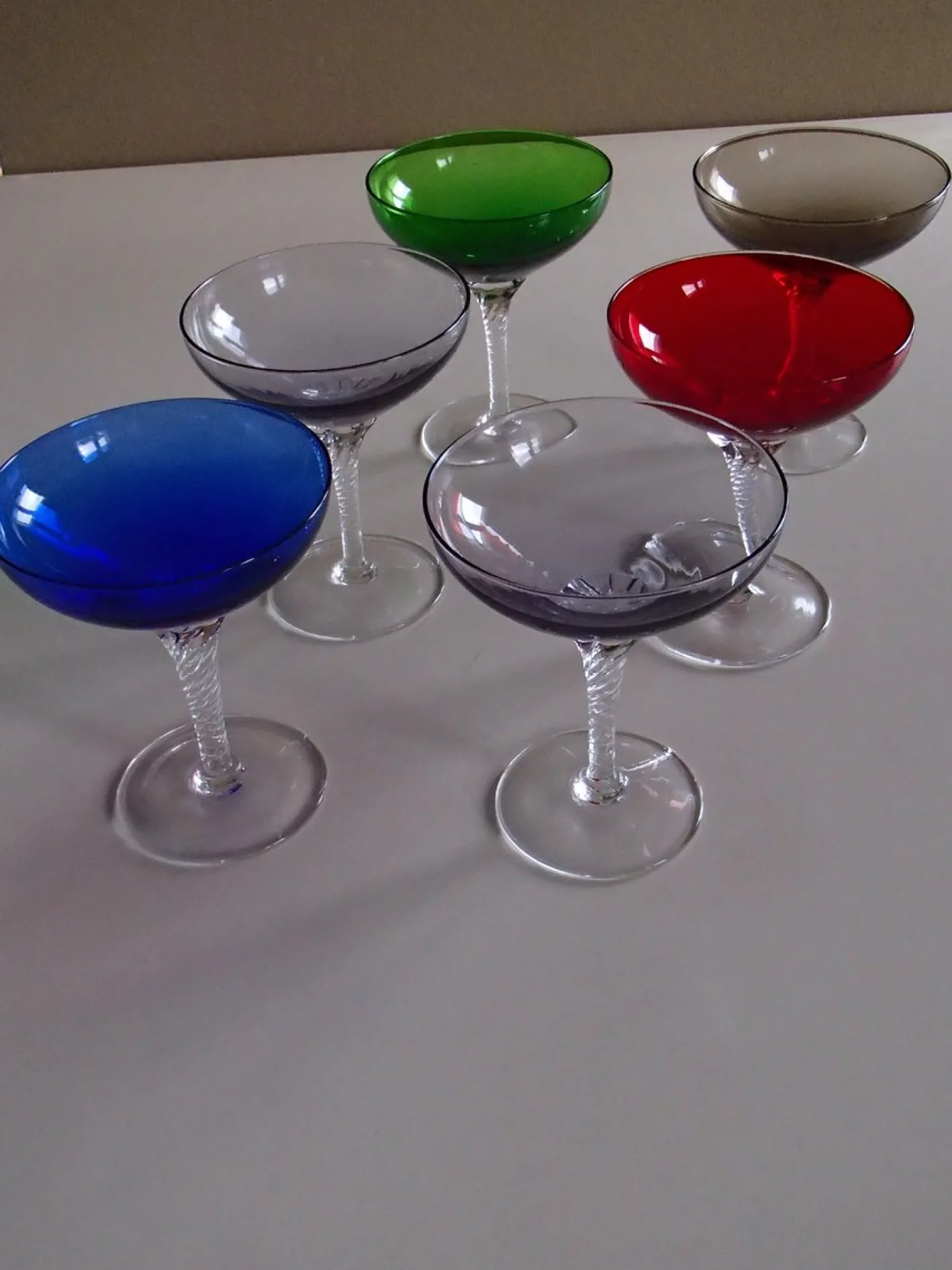 Mid-Century Gläser aus Muranoglas, 6er Set