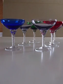 Mid-Century Gläser aus Muranoglas, 6er Set