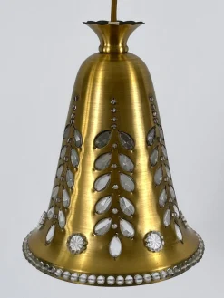 Mid-Century Hängelampe aus Messing & Kristallglas von Oswald Haerdtl für Lobmeyr, Österreich, 1950er