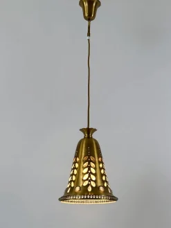 Mid-Century Hängelampe aus Messing & Kristallglas von Oswald Haerdtl für Lobmeyr, Österreich, 1950er