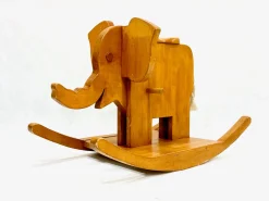 Mid-Century Holz Schaukel Elefant, 1960er