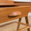 Mid-Century Konsolentisch aus Teak & Rattan von Søren Rasmussen, Dänemark, 1960er