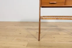 Mid-Century Konsolentisch aus Teak & Rattan von Søren Rasmussen, Dänemark, 1960er