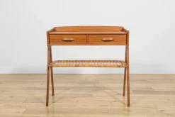Mid-Century Konsolentisch aus Teak & Rattan von Søren Rasmussen, Dänemark, 1960er