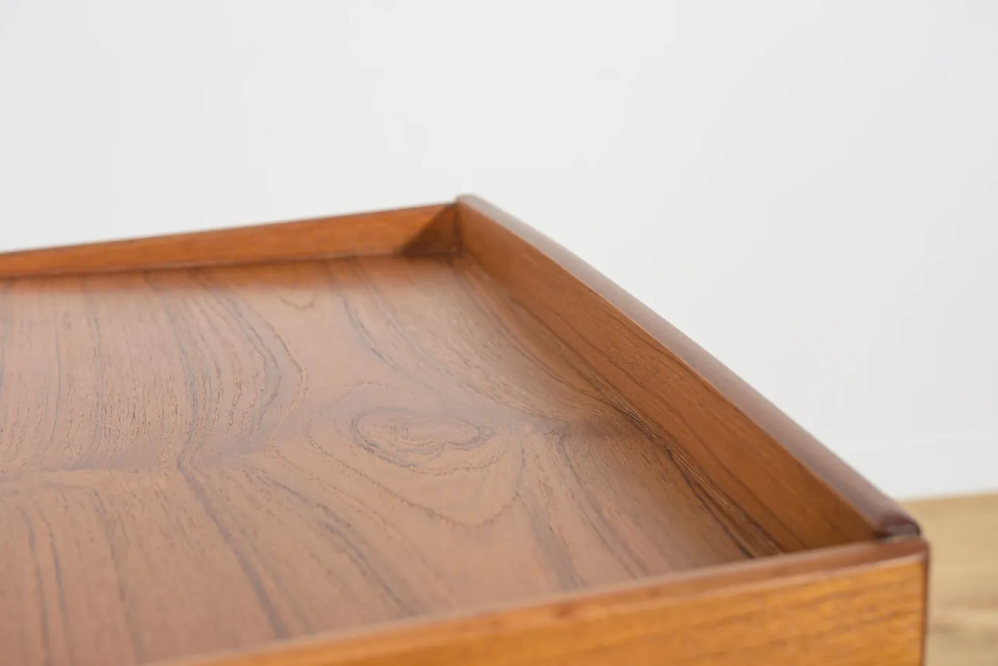 Mid-Century Konsolentisch aus Teak & Rattan von Søren Rasmussen, Dänemark, 1960er