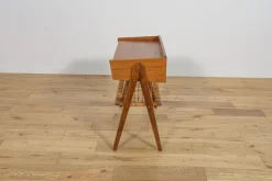 Mid-Century Konsolentisch aus Teak & Rattan von Søren Rasmussen, Dänemark, 1960er
