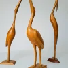 Mid-Century Kranichskulpturen, 1960er, Buche, 3er Set