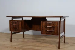 Mid-Century Modell 75 Freistehender Schreibtisch aus Teak von Omann Jun, Dänemark, 1960er